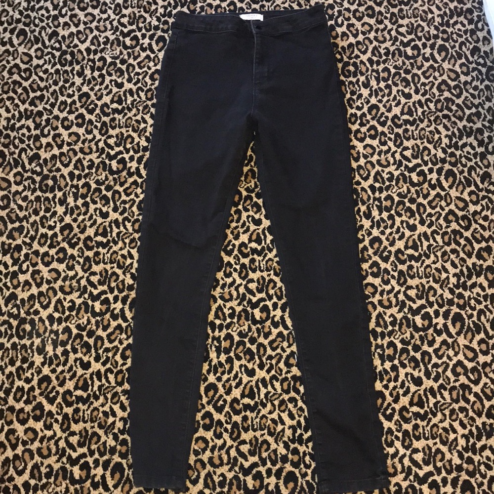 High rise black skinny jeans